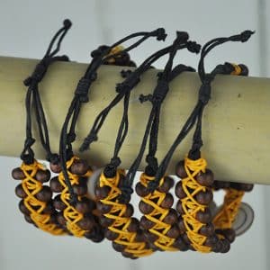 Beaded Shell bangle orange with sundial shell
