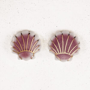Mira Pink Sea Shell Studs