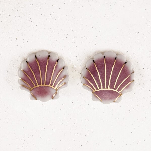 Mira Pink Sea Shell Studs