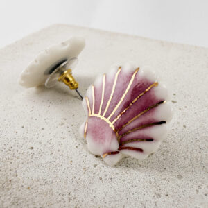Mira Pink Sea Shell Studs