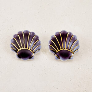 Mira Purple Sea Shell Studs