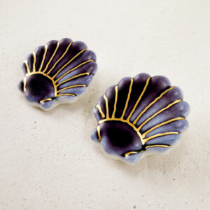Mira Purple Sea Shell Studs