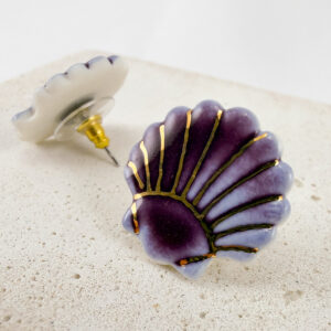 Mira Purple Sea Shell Studs
